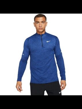 Nike Shirt Men's Sizes Blue Heather Dri-FIT Running Crew Top Active DD4754-451